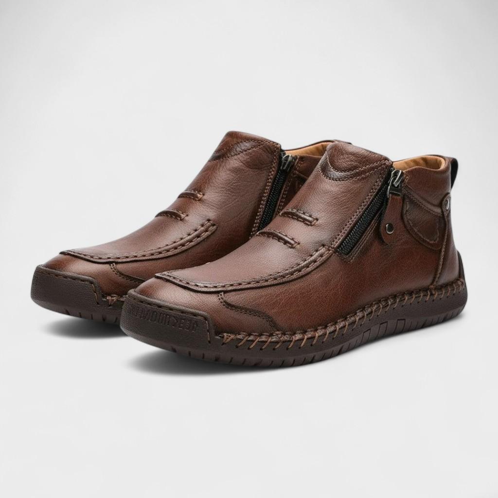 Luc - Brown Casual Zip Shoes