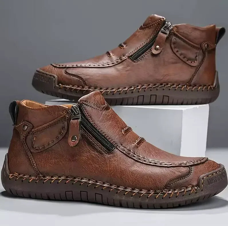Luc - Brown Casual Zip Shoes