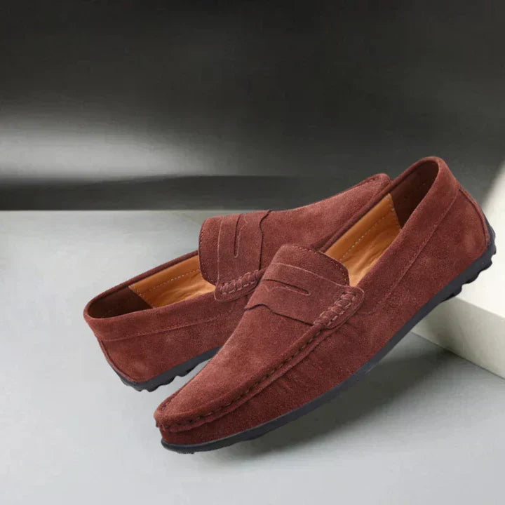 Connor - Suede Penny Loafers