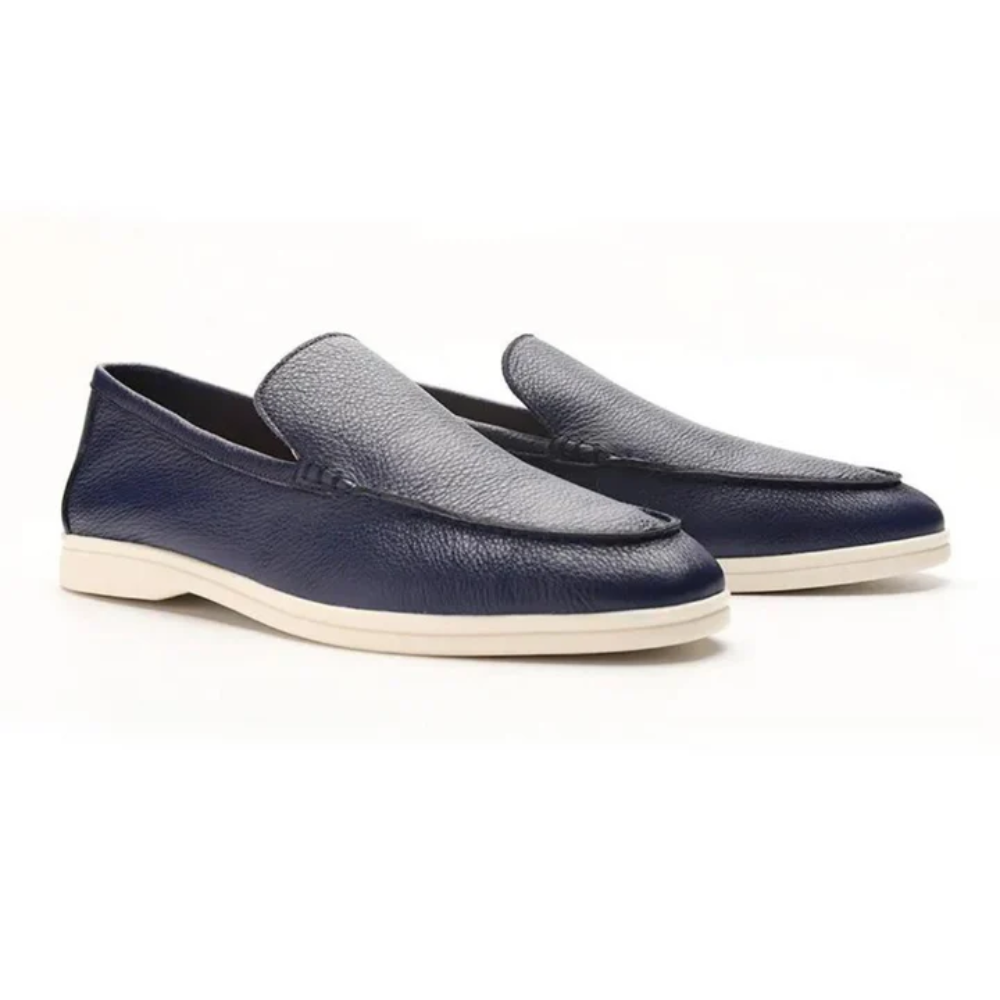 Antoine - Textured Leather Loafers