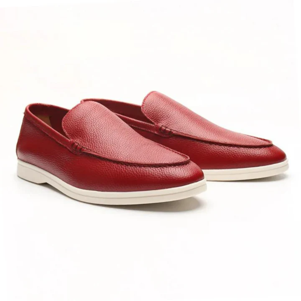 Antoine - Textured Leather Loafers