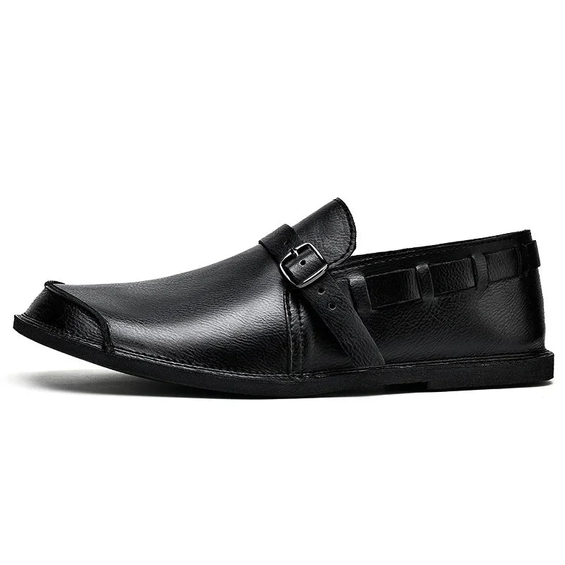 Zachary - Leather Buckle Loafers