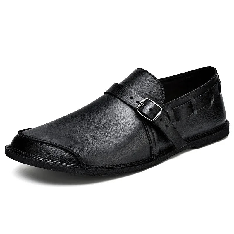 Zachary - Leather Buckle Loafers