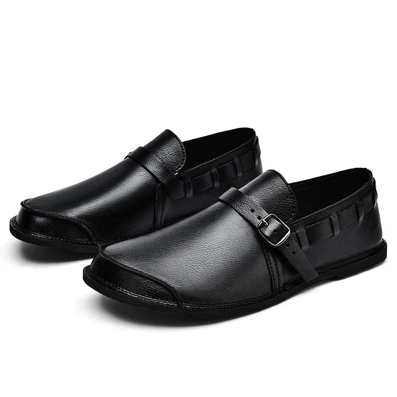 Zachary - Leather Buckle Loafers