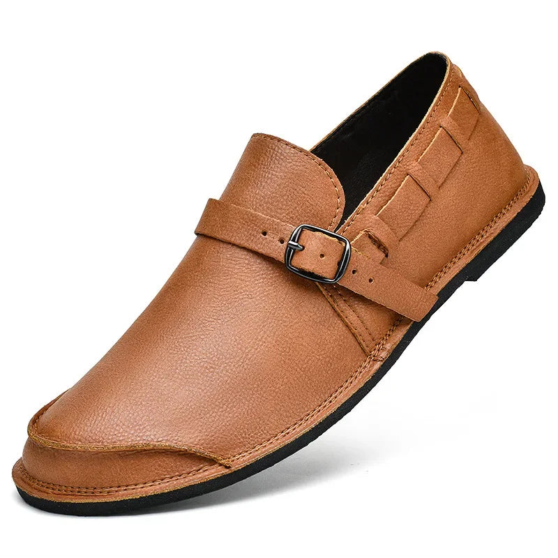 Zachary - Leather Buckle Loafers
