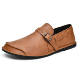 Zachary - Leather Buckle Loafers