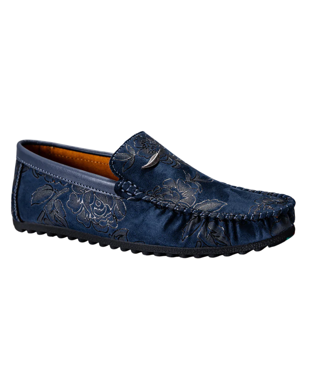 Marc - Floral Embossed Leather Loafers