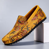 Marc - Floral Embossed Leather Loafers