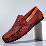 Marc - Floral Embossed Leather Loafers