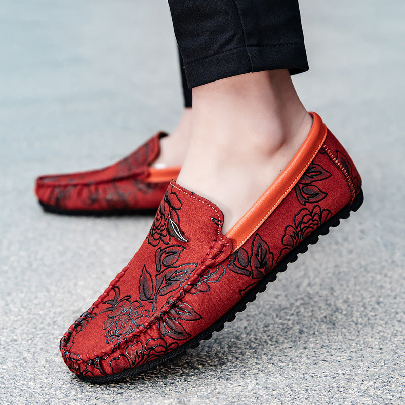 Marc - Floral Embossed Leather Loafers
