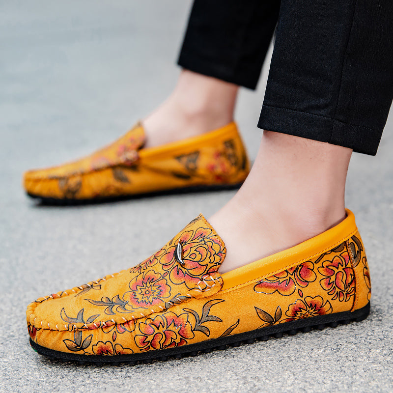 Marc - Floral Embossed Leather Loafers