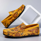 Marc - Floral Embossed Leather Loafers