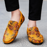 Marc - Floral Embossed Leather Loafers