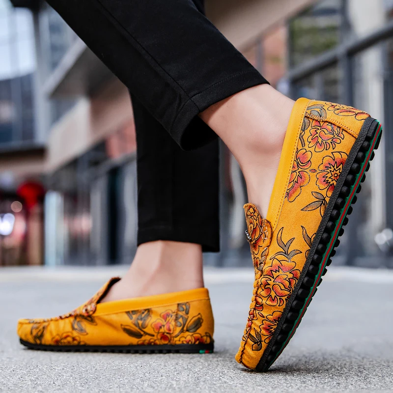 Marc - Floral Embossed Leather Loafers