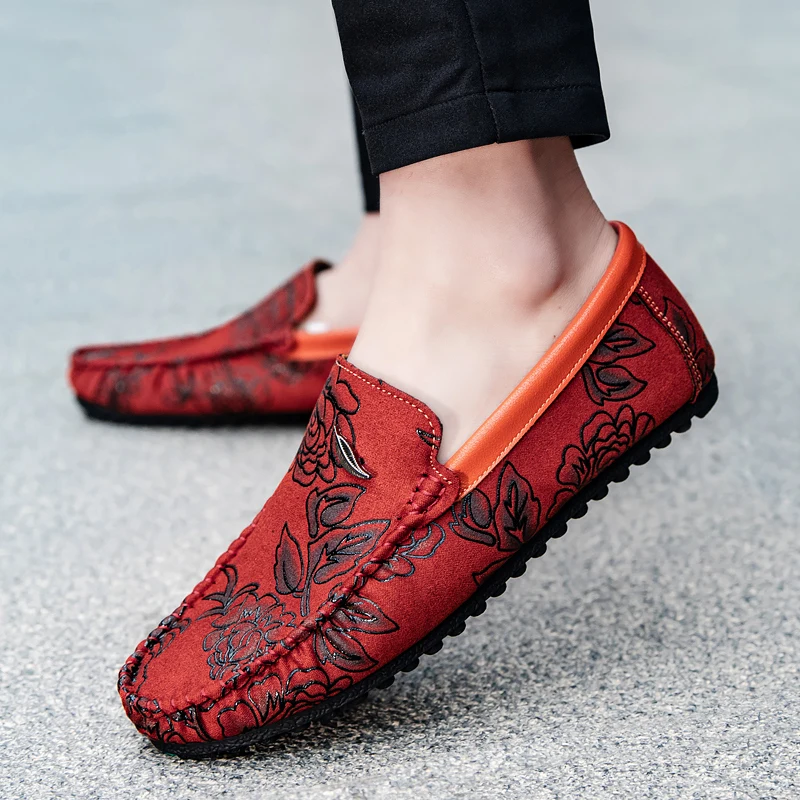 Marc - Floral Embossed Leather Loafers