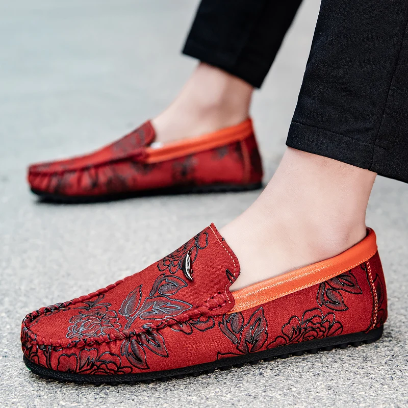 Marc - Floral Embossed Leather Loafers