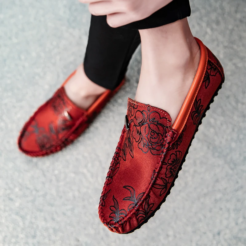 Marc - Floral Embossed Leather Loafers