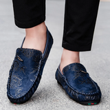 Marc - Floral Embossed Leather Loafers