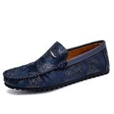 Marc - Floral Embossed Leather Loafers