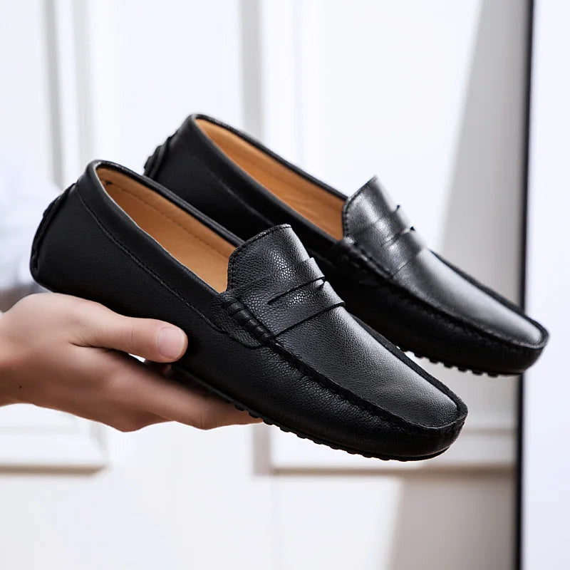 Victor - Relaxed Fit Leather Summer Loafers