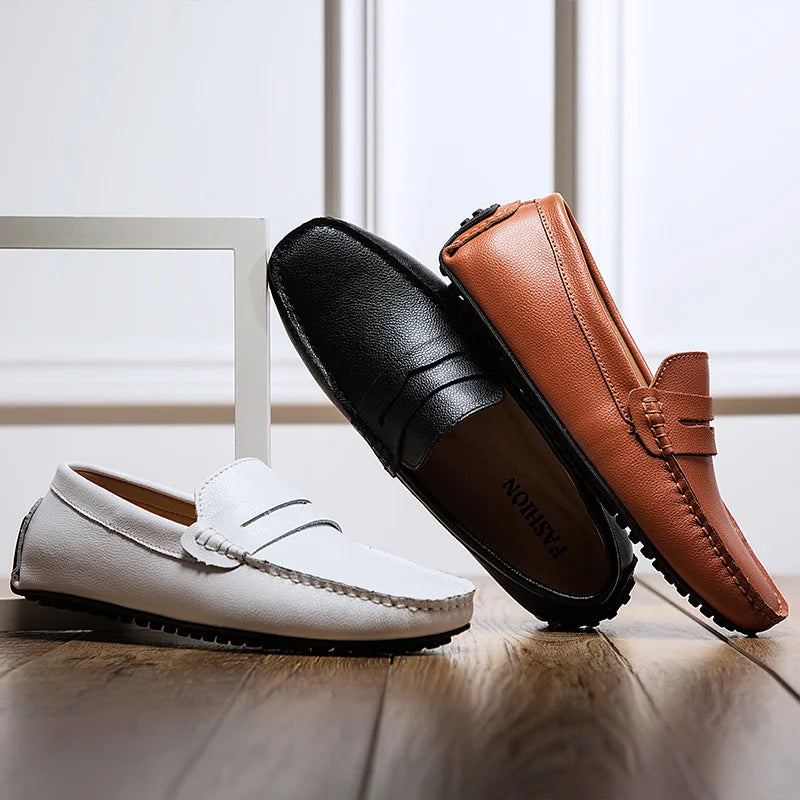 Victor - Relaxed Fit Leather Summer Loafers