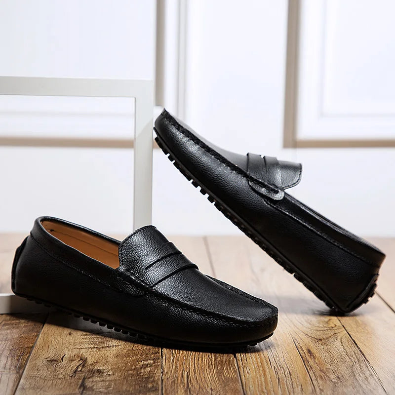 Victor - Relaxed Fit Leather Summer Loafers