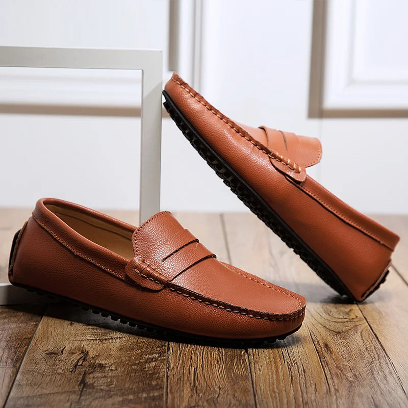 Victor - Relaxed Fit Leather Summer Loafers