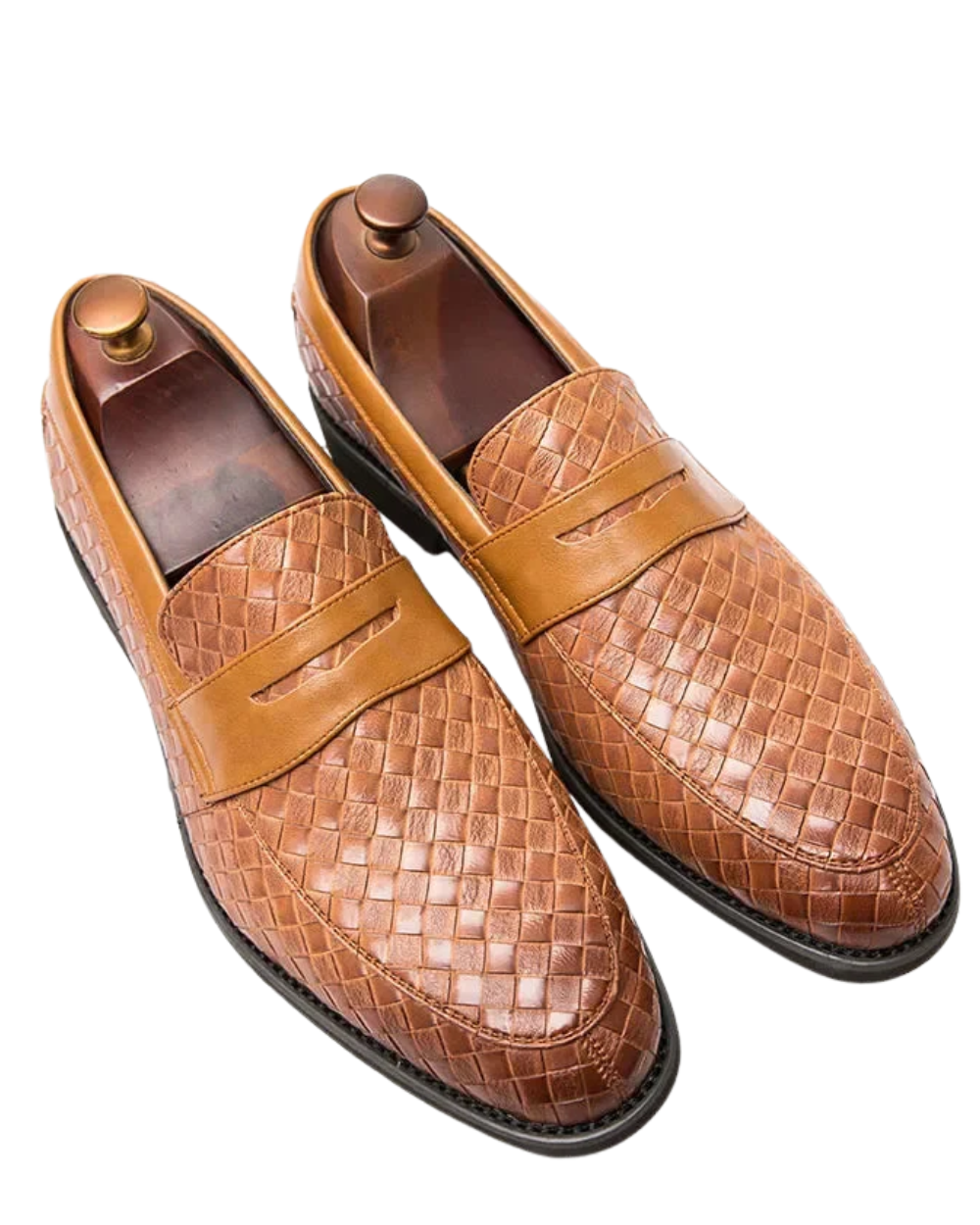Benoit - Woven Leather Penny Loafers