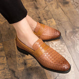 Benoit - Woven Leather Penny Loafers