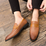 Benoit - Woven Leather Penny Loafers