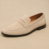 Rene - Old Money Style Suede Penny Loafers