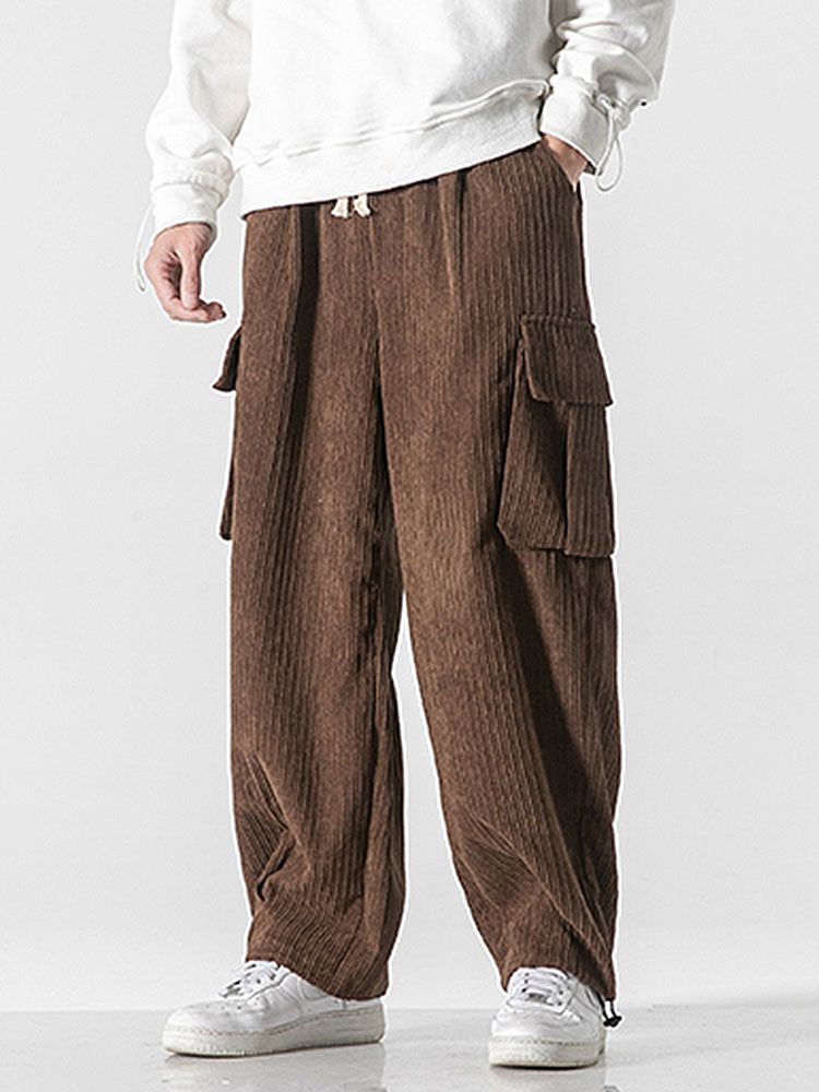 Zachary - Relaxed Fit Corduroy Cargo Trousers