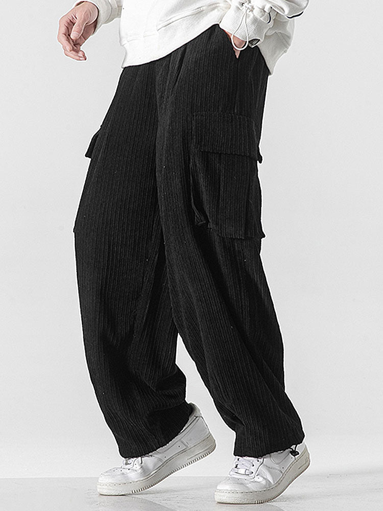Zachary - Relaxed Fit Corduroy Cargo Trousers