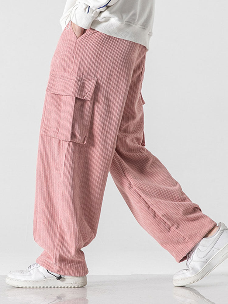 Zachary - Relaxed Fit Corduroy Cargo Trousers