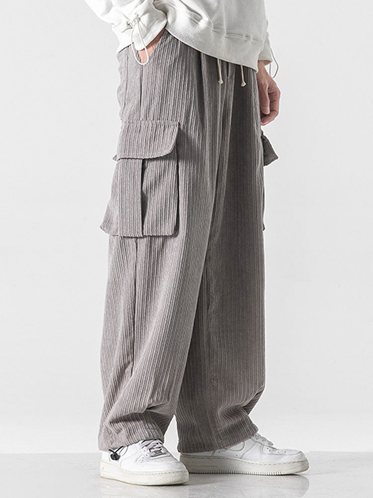 Zachary - Relaxed Fit Corduroy Cargo Trousers