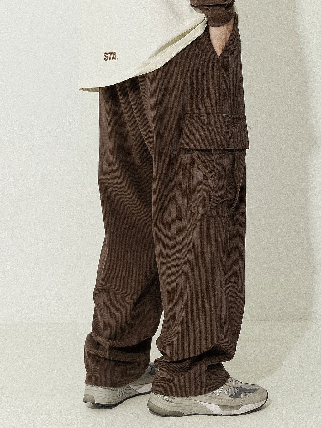 Louis - Loose Fit Corduroy Cargo Trousers