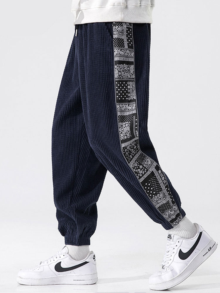 Jerome - Paisley Print Corduroy Trousers