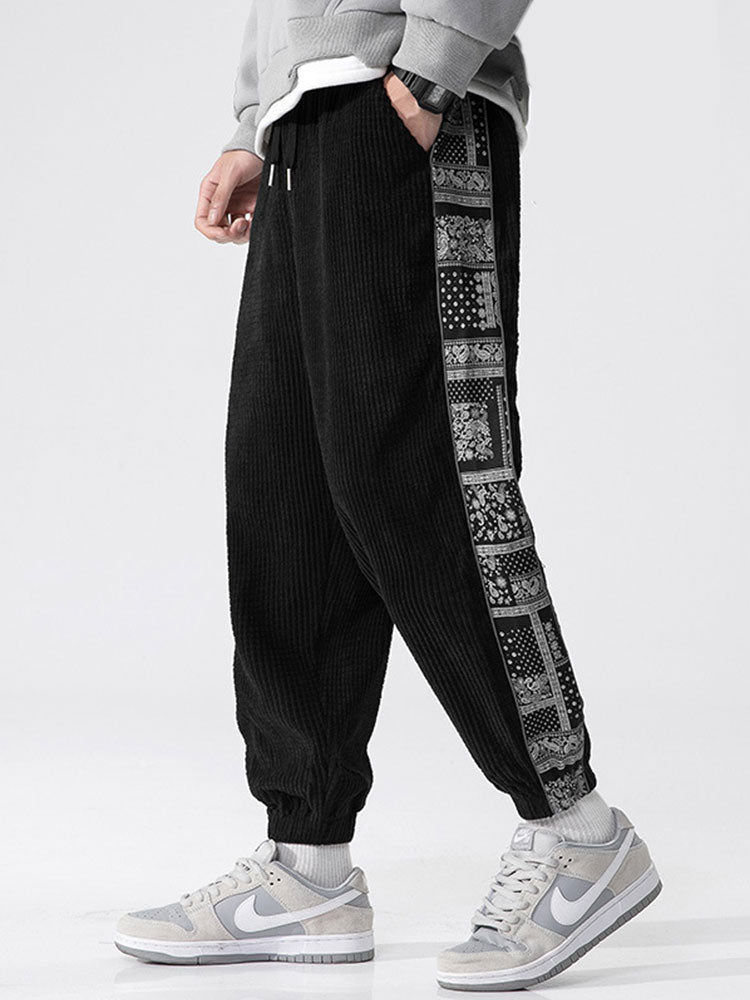 Jerome - Paisley Print Corduroy Trousers
