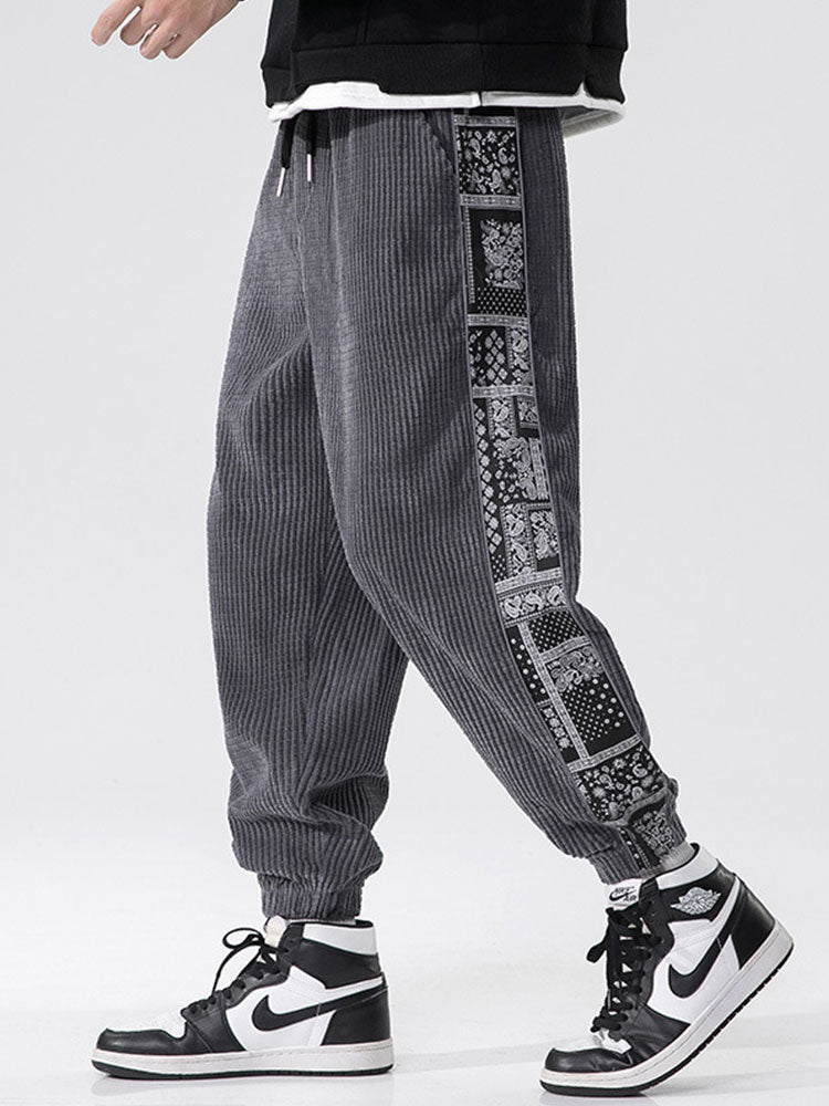 Jerome - Paisley Print Corduroy Trousers
