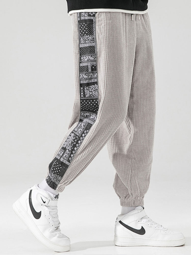 Jerome - Paisley Print Corduroy Trousers