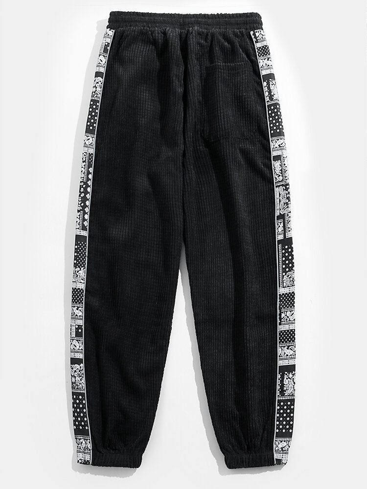 Jerome - Paisley Print Corduroy Trousers