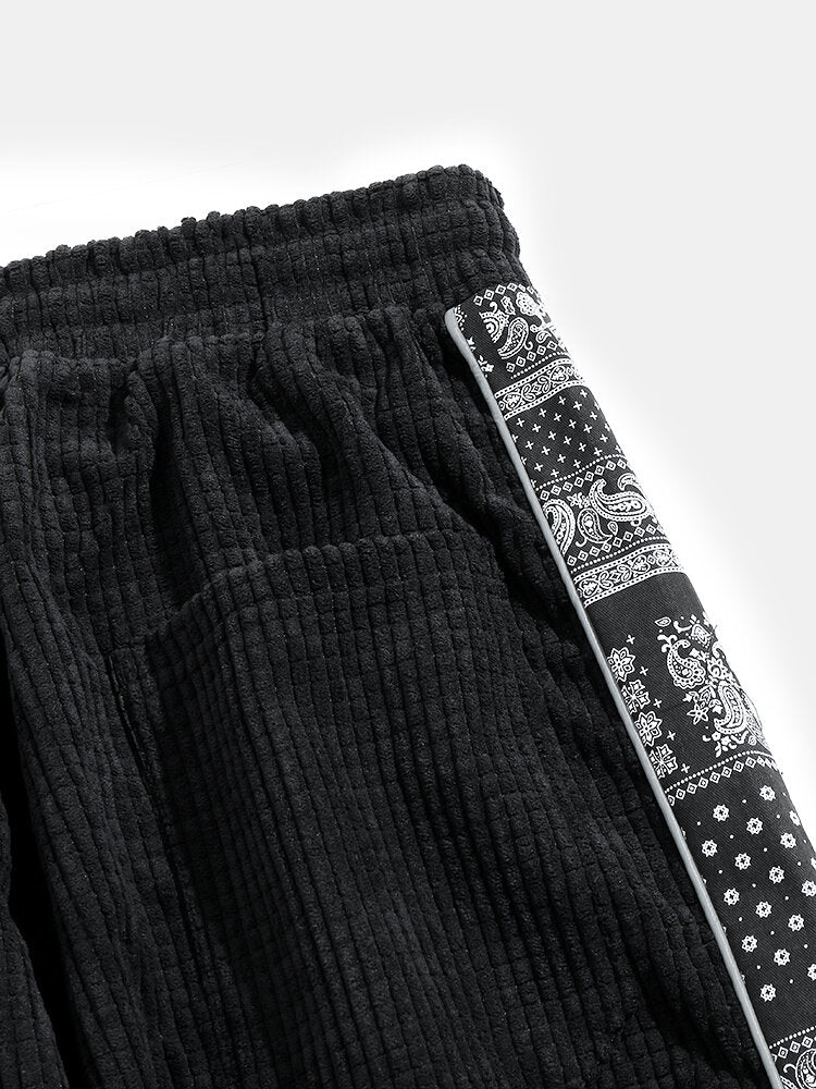 Jerome - Paisley Print Corduroy Trousers