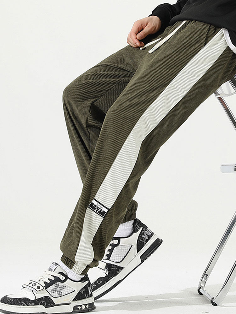 Pierre - Corduroy Joggers with Side Stripe