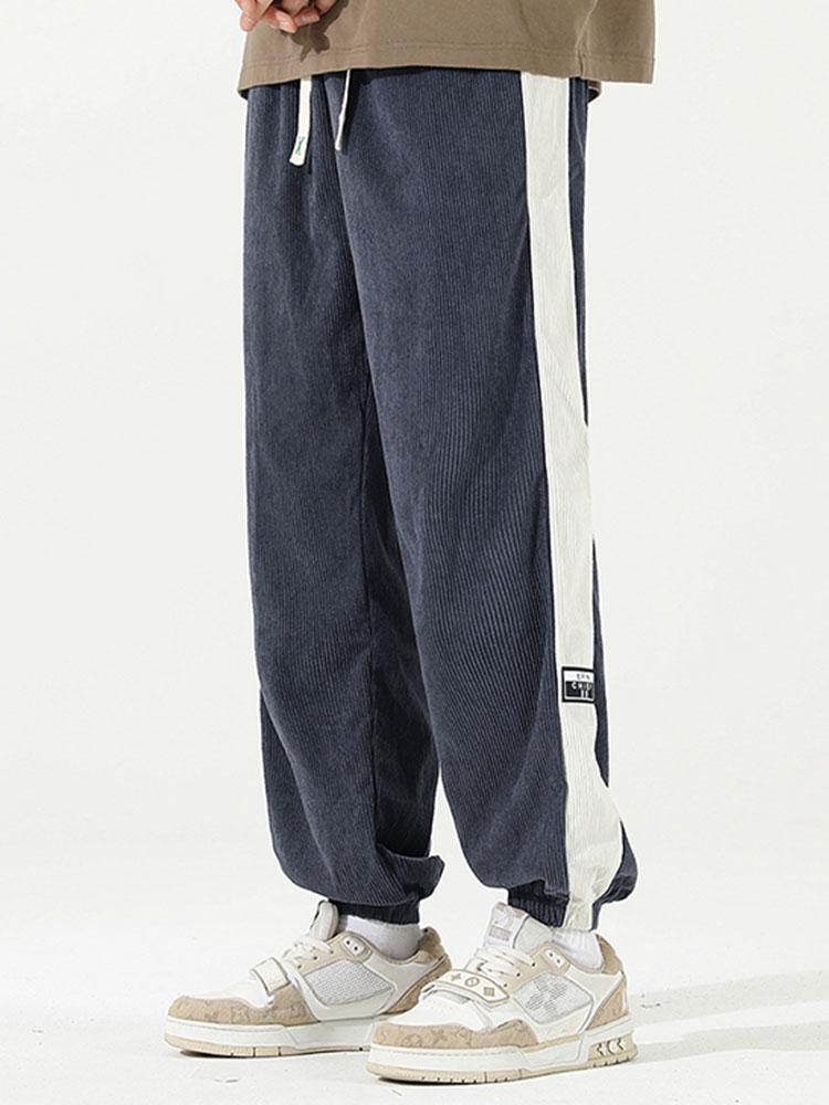 Pierre - Corduroy Joggers with Side Stripe