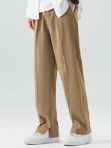Arthur - Pleated Trousers with Split Hem