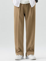 Arthur - Pleated Trousers with Split Hem