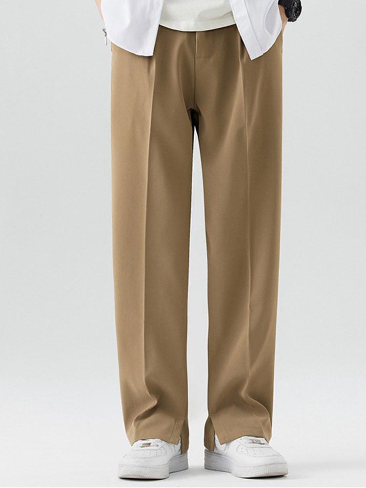 Arthur - Pleated Trousers with Split Hem