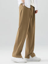 Arthur - Pleated Trousers with Split Hem