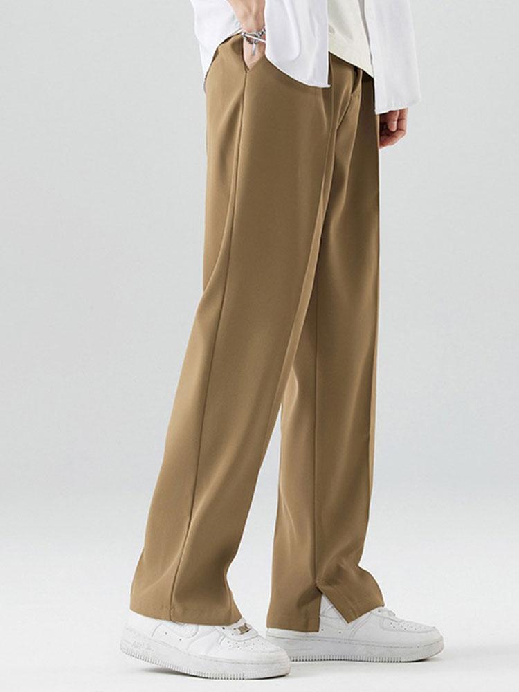 Arthur - Pleated Trousers with Split Hem
