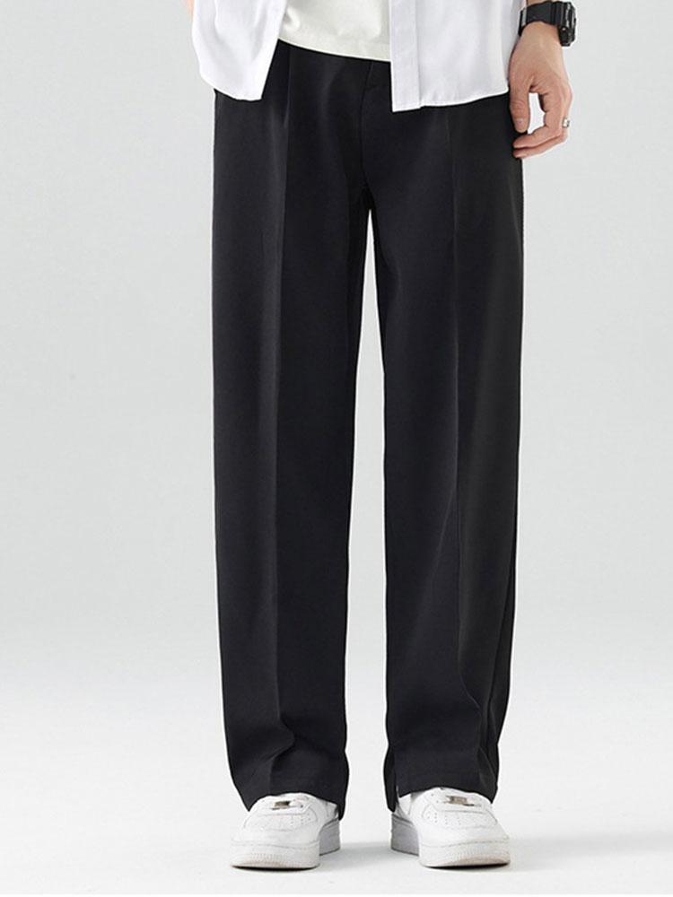 Arthur - Pleated Trousers with Split Hem
